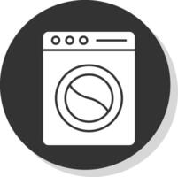 lavandería glifo gris circulo icono vector