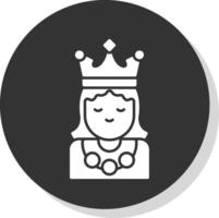 Princess Glyph Grey Circle Icon vector