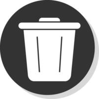 Garbage Glyph Grey Circle Icon vector