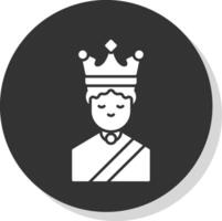 Queen Glyph Grey Circle Icon vector