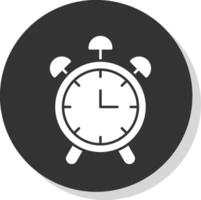 Clock Glyph Grey Circle Icon vector