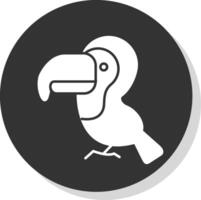 Toucan Glyph Grey Circle Icon vector