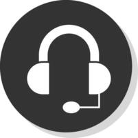 Headphone Glyph Grey Circle Icon vector