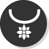 Flower Necklace Glyph Grey Circle Icon vector