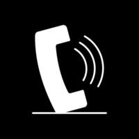 Phone Call Glyph Inverted Icon vector