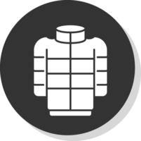 Puffer Coat Glyph Grey Circle Icon vector