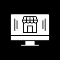 Online Store Glyph Inverted Icon vector