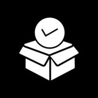 Package Glyph Inverted Icon vector