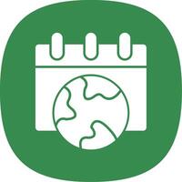 Eco calendar Glyph Curve Icon vector