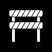 Road Block Glyph Inverted Icon vector