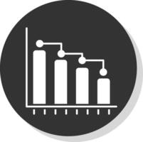 Bar Graph Glyph Grey Circle Icon vector