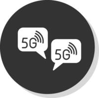 Conversation Glyph Grey Circle Icon vector