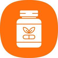 suplementos glifo curva icono vector