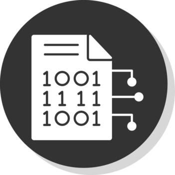 cifrado datos glifo gris circulo icono vector