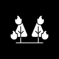 Wildfire Glyph Inverted Icon vector