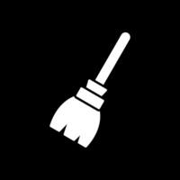 Broom Glyph Inverted Icon vector