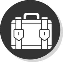 Suitcase Glyph Grey Circle Icon vector