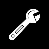 Adjustable Wrench Glyph Inverted Icon vector