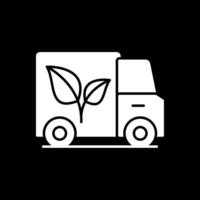 Sustainable Transportation Glyph Inverted Icon vector