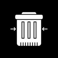 Waste Reduction Glyph Inverted Icon vector