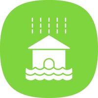 Flood Glyph Curve Icon vector