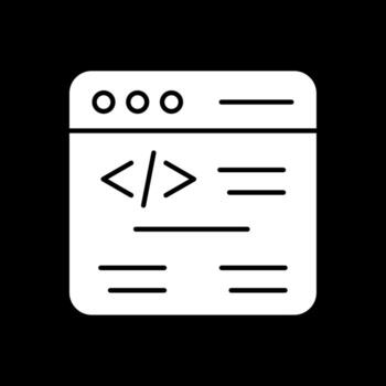 web codificación glifo invertido icono vector