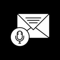 Audio Message Glyph Inverted Icon vector