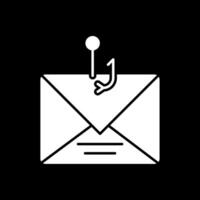 Phishing Glyph Inverted Icon vector