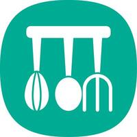 Kitchen Utensils Glyph Curve Icon vector