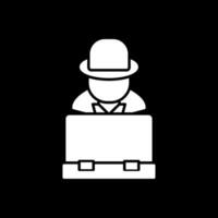 Hacker Glyph Inverted Icon vector