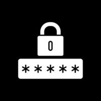 Password Glyph Inverted Icon vector