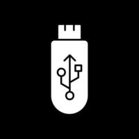 icono de glifo usb invertido vector