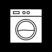 Laundry Machine Glyph Inverted Icon vector