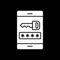 Password Glyph Inverted Icon vector