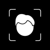 Face Scan Glyph Inverted Icon vector
