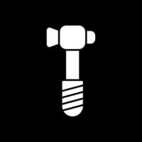 Hammer Glyph Inverted Icon vector