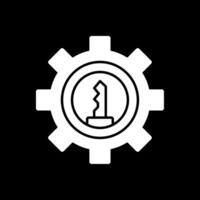 Gear Glyph Inverted Icon vector