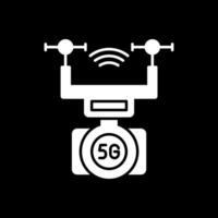 Smart Drone Glyph Inverted Icon vector