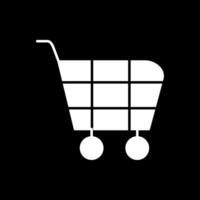 icono de glifo de carrito de compras invertido vector