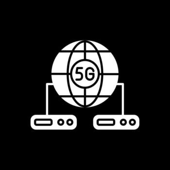 Big Data Glyph Inverted Icon vector