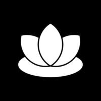 Lotus Glyph Inverted Icon vector