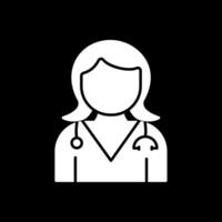 Doctor Glyph Inverted Icon vector