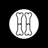 Bone Glyph Inverted Icon vector