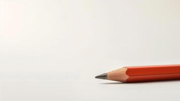 Red pencil isolated on white background with copy space for your text. photo