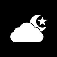 Cloud Glyph Inverted Icon vector