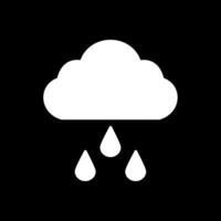 Rainy Glyph Inverted Icon vector