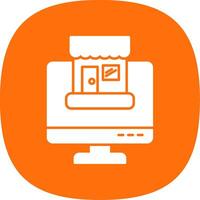 Online Shopping Glyph Curve Icon vector