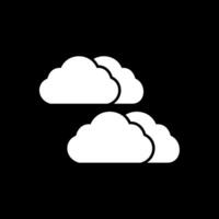 Cloudy Glyph Inverted Icon vector