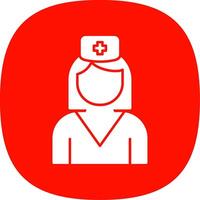 Nurse Glyph Curve Icon vector