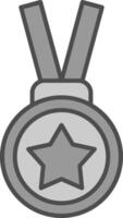 oro medalla relleno icono vector